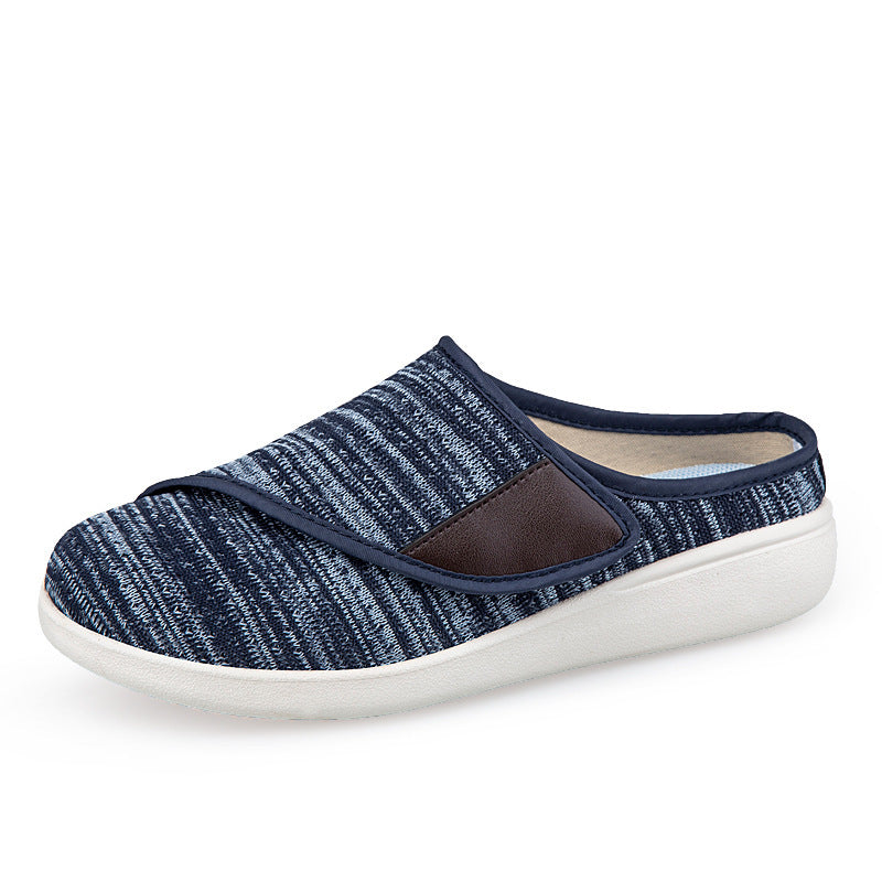 Herren nan orthopädischer Pantoffel mit verstellbarem Klettverschluss, atmungsaktivem Mesh und stoßdämpfender Schaumstoffsohle