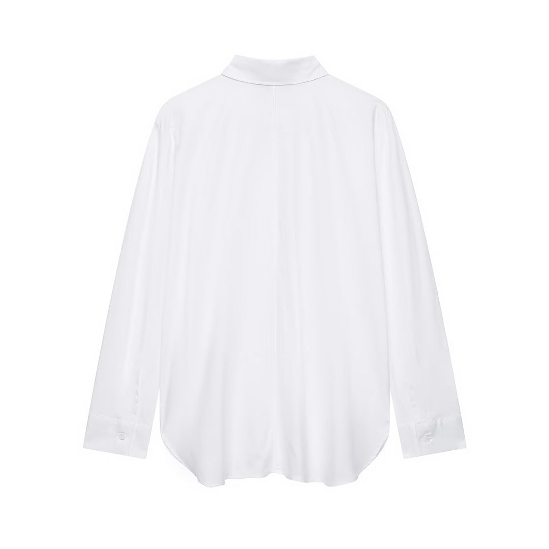 Damen Hemdbluse mit ornamentaler Froschverzierung und verdeckter Knopfleiste Nord Taschen