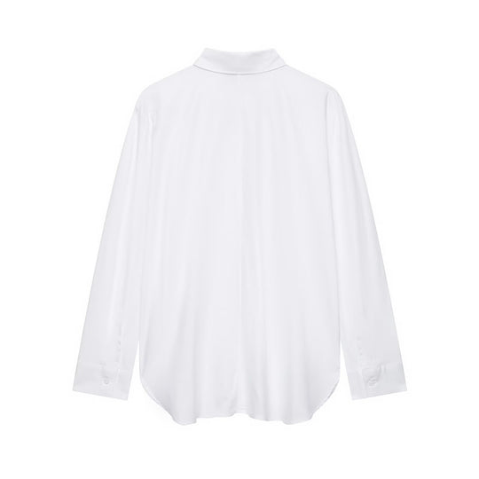 Damen Hemdbluse mit ornamentaler Froschverzierung und verdeckter Knopfleiste Nord Taschen