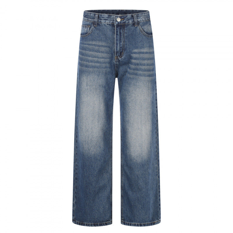 Damen Highwaist-Jeans mit weitem Bein und Vintage-Waschung Nord Taschen
