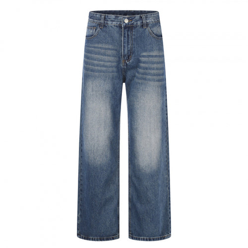 Damen Highwaist-Jeans mit weitem Bein und Vintage-Waschung Nord Taschen