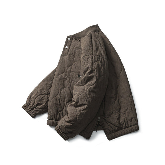 Unisex Wattierter Oversize-Anorak-Pullover mit halber Druckknopfleiste, Raglanärmeln und Tunnelzugsaum Nord Taschen