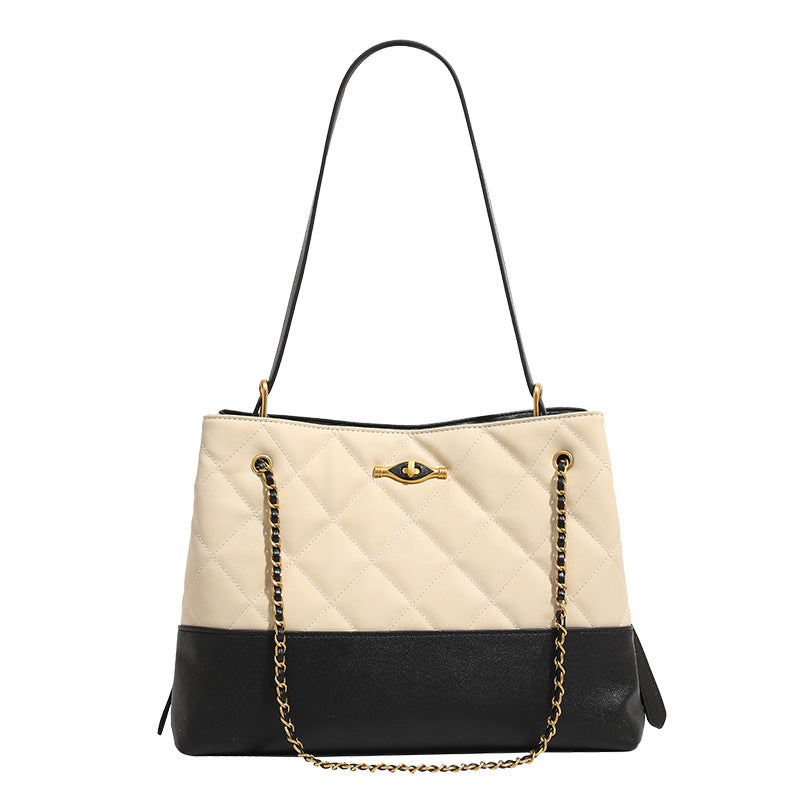 Damen Handtasche mit elegantem Steppmuster und luxuriösem Kettenhenkel Nord Taschen
