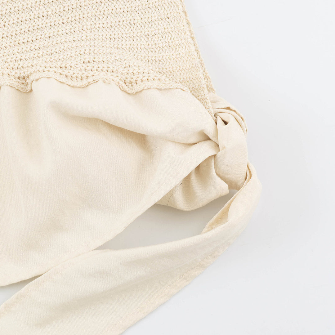 Damen Oversize-Feinstrick-Poncho mit asymmetrischem Saum und Bindeband Nord Taschen