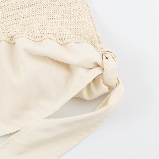 Damen Oversize-Feinstrick-Poncho mit asymmetrischem Saum und Bindeband Nord Taschen