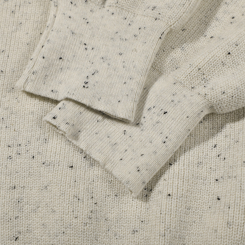 Unisex Großer Rundhals‑Strickpullover aus Mélange‑Garn mit abgesenkter Schulter Nord Taschen