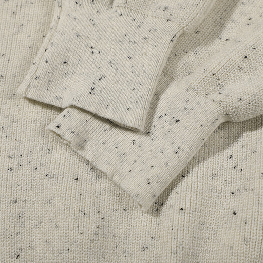 Unisex Großer Rundhals‑Strickpullover aus Mélange‑Garn mit abgesenkter Schulter Nord Taschen