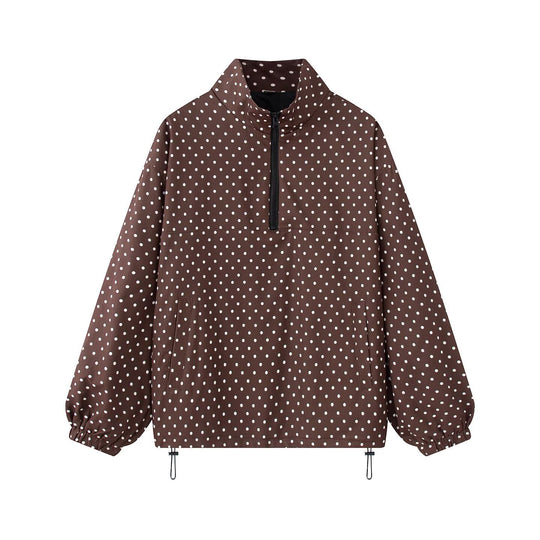 Damen Oversize Regenanorak mit Halbzip, Kängurutasche und Tunnelzugsaum Nord Taschen