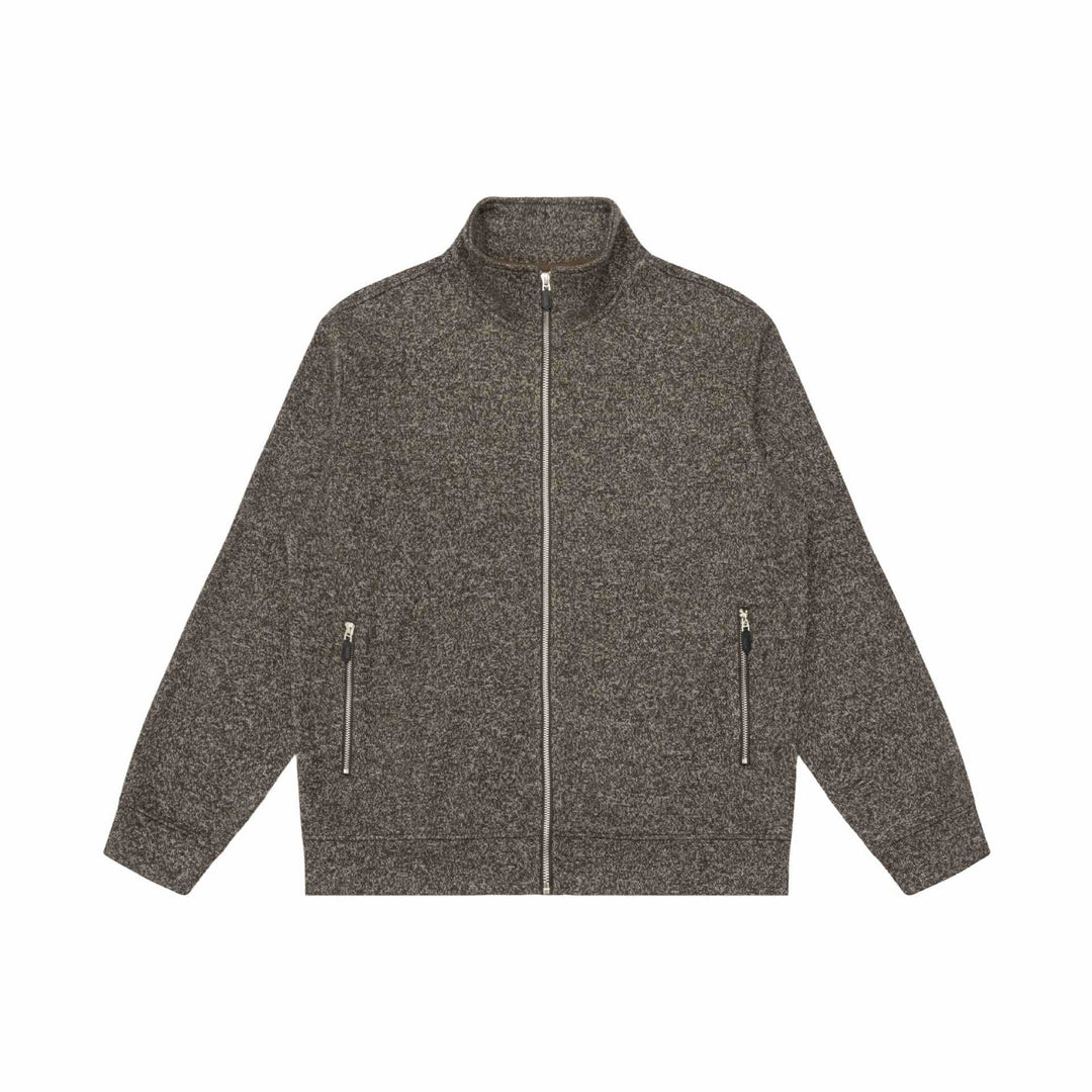 Damen Zipjacke aus meliertem Teddy-Fleece mit Stehkragen und Reißverschlusstaschen Nord Taschen