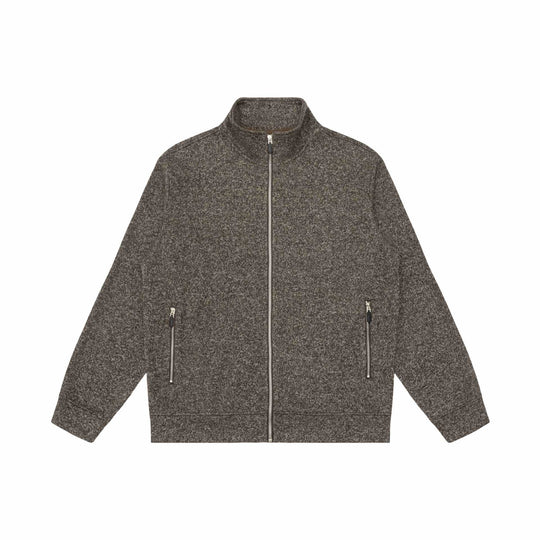 Damen Zipjacke aus meliertem Teddy-Fleece mit Stehkragen und Reißverschlusstaschen Nord Taschen