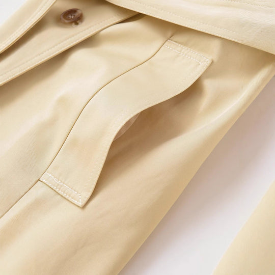 Damen Midi-Trenchcoat aus leichtem Funktionsstoff mit Bindegürtel und Sturmklappe Nord Taschen