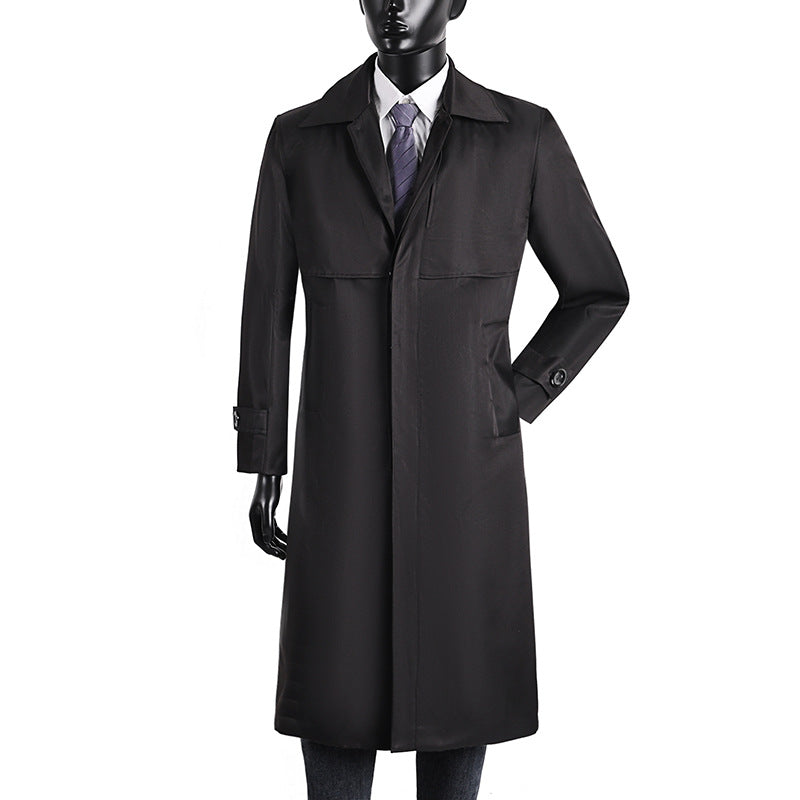 Herren langer Trenchcoat mit verdeckter Knopfleiste und wasserabweisender Ausstattung Nord Taschen