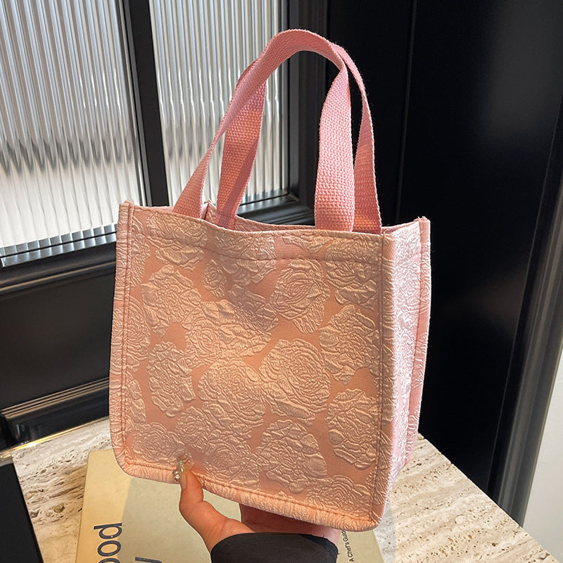 Damen Jute-Tragetasche mit floralem Muster und stabilen Griffen Nord Taschen