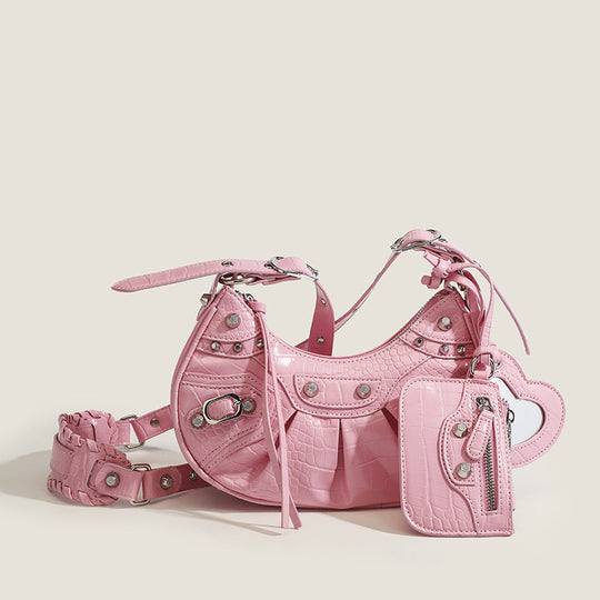 Damen Umhängetasche mit elegantem Kroko-Design und praktischen Außentaschen Nord Taschen