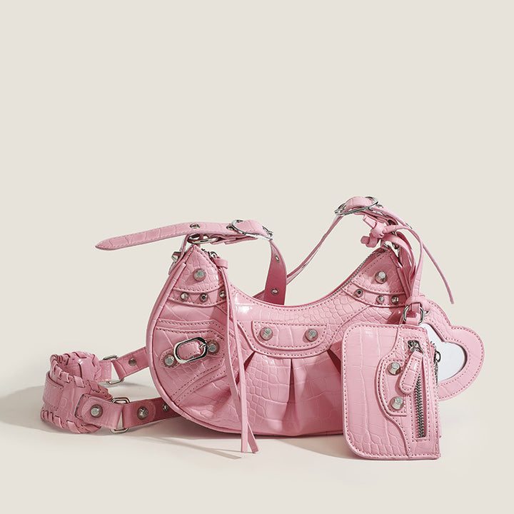 Damen Umhängetasche mit elegantem Kroko-Design und praktischen Außentaschen Nord Taschen