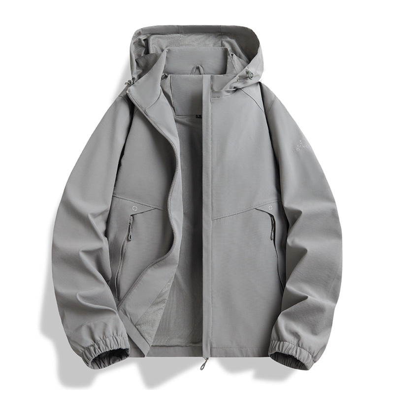 Herren Kapuzen-Softshellblouson im urbanen Minimalstil mit verdecktem Reißverschluss Nord Taschen