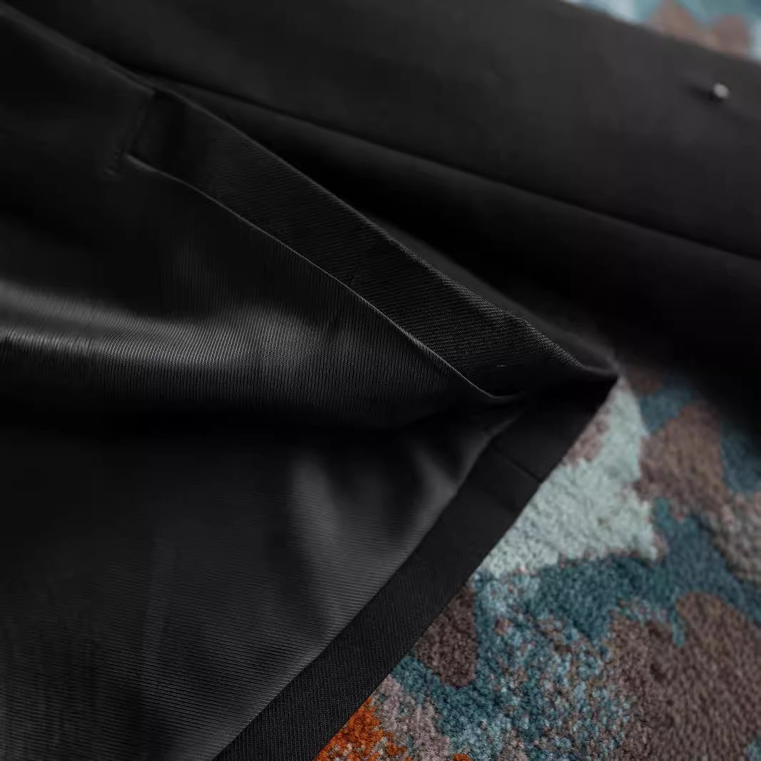 Damen Modische Jacke mit Stehkragen und goldenen Knöpfen Nord Taschen