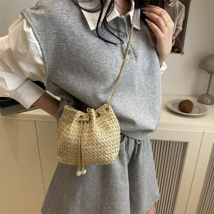 Damen Mini-Bucket-Tasche mit elegantem Kordelzug Nord Taschen
