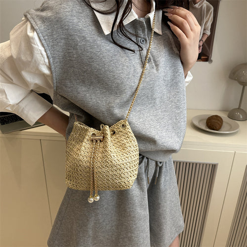 Damen Mini-Bucket-Tasche mit elegantem Kordelzug Nord Taschen