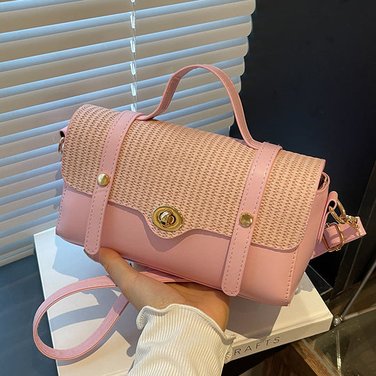 Damen Handtasche mit geflochtenem Design und eleganter Goldverzierung Nord Taschen