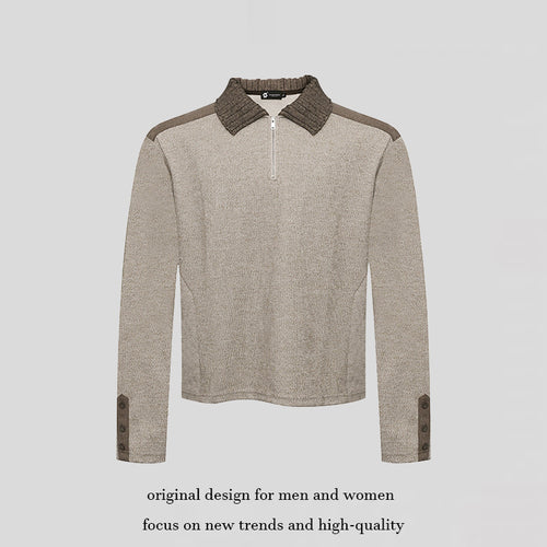 Damen Langarm-Poloshirt mit Halbzip, Kontrastschultern und Knopfmanschetten Nord Taschen