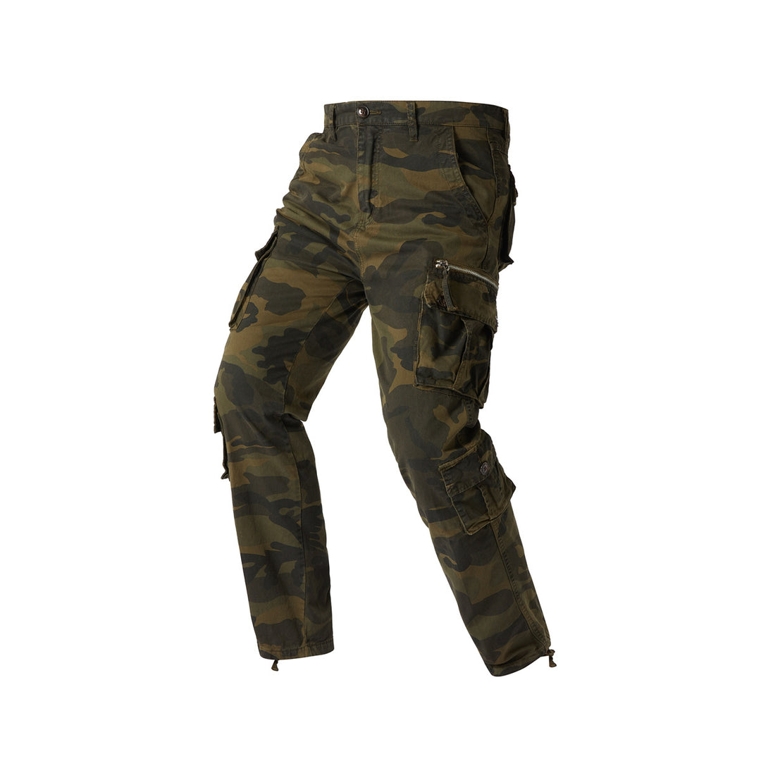 Herren Cargohose im Camouflage‑Militärstil mit Mehrfachtaschen und verstellbaren Knöchelbändern Nord Taschen