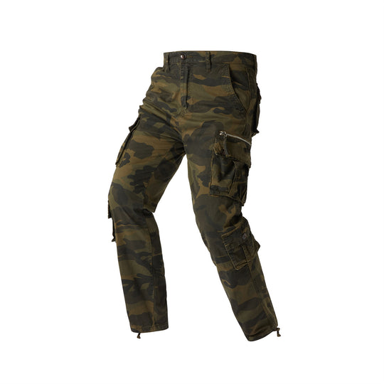 Herren Cargohose im Camouflage‑Militärstil mit Mehrfachtaschen und verstellbaren Knöchelbändern Nord Taschen