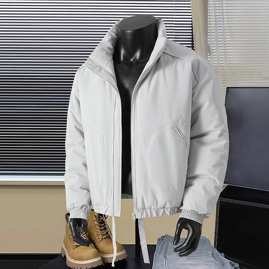 Herren Thermo‑isolierte Kurzblouson‑Jacke mit Stehkragen und Tunnelzugbund Nord Taschen