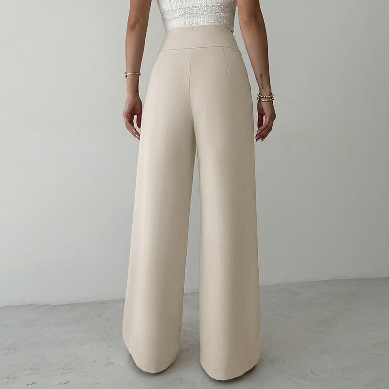 Damen Elegante High-Waist Palazzo-Hose Nord Taschen