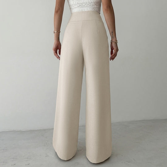 Damen Elegante High-Waist Palazzo-Hose Nord Taschen