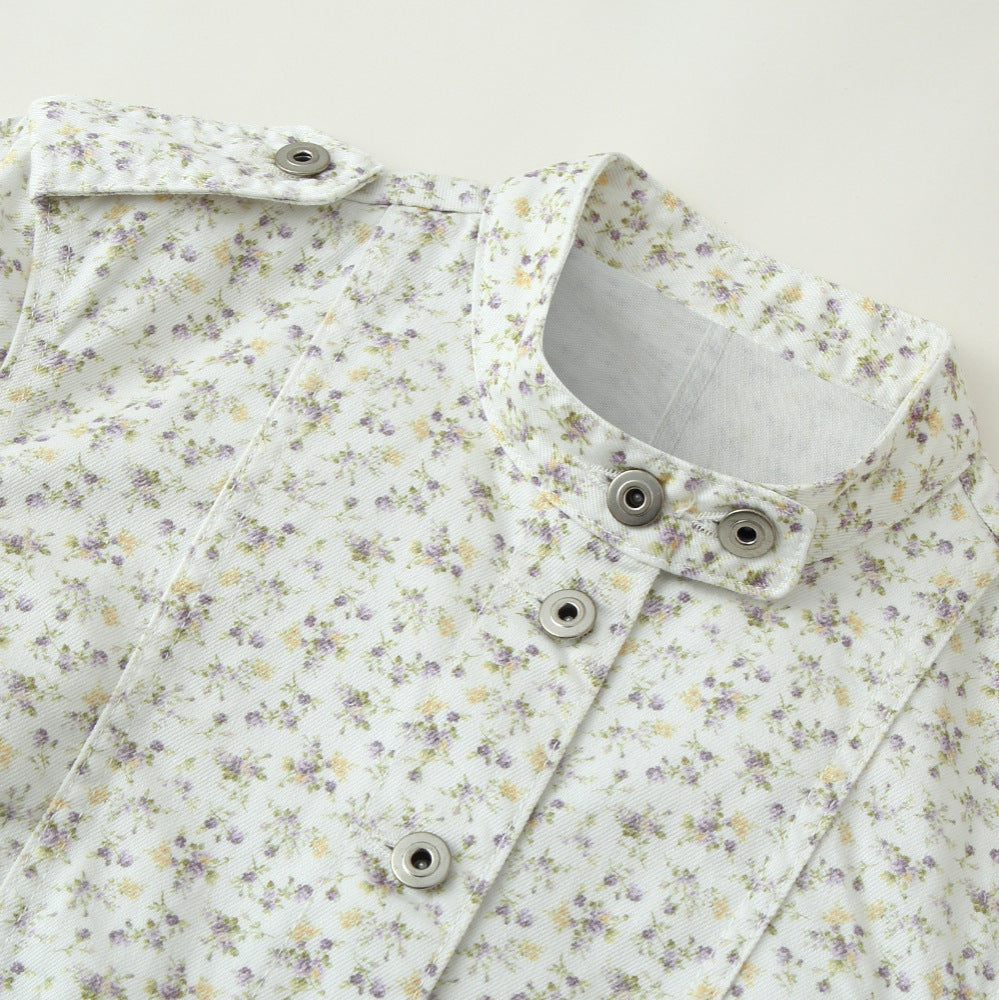 Damen Hochtaillierte weite Hose mit floralem Alloverprint und geradem Bein Nord Taschen