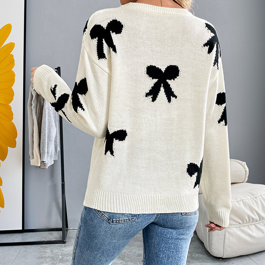 Damen Modischer Pullover mit Schleifenmuster Nord Taschen