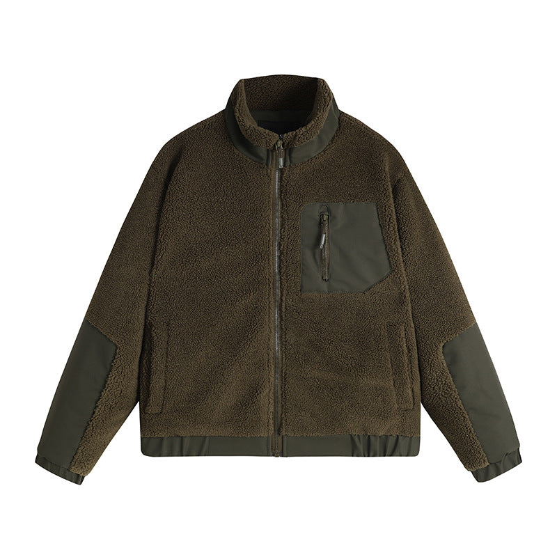 Herren Thermo-Sherpa-Fleecejacke mit Reißverschluss, Brusttasche und verstärkten Ellenbogen Nord Taschen