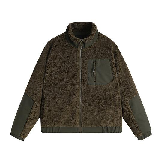 Herren Thermo-Sherpa-Fleecejacke mit Reißverschluss, Brusttasche und verstärkten Ellenbogen Nord Taschen