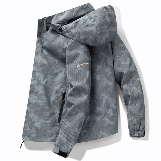 Herren Wetterfeste Outdoor-Jacke mit verstellbarem Kapuzenkragen Nord Taschen