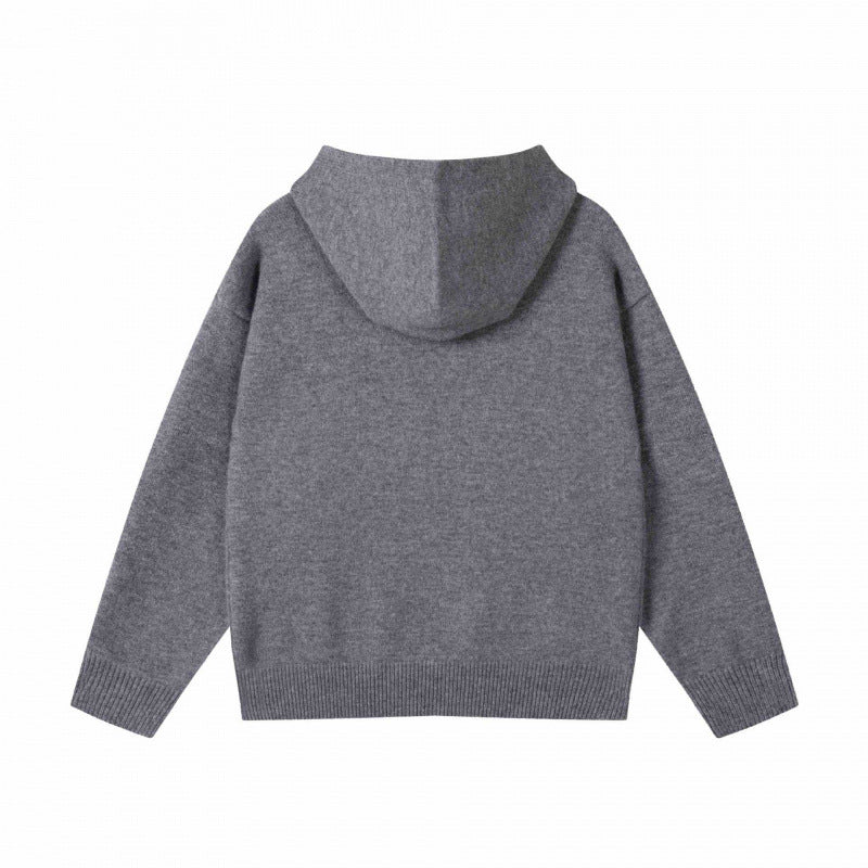 Unisex Oversize-Feinstrick-Kapuzenpullover mit Raglanärmeln und geripptem Saum Nord Taschen