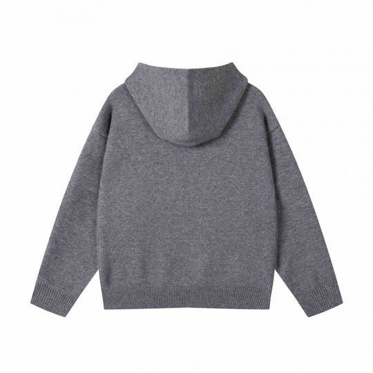 Unisex Oversize-Feinstrick-Kapuzenpullover mit Raglanärmeln und geripptem Saum Nord Taschen