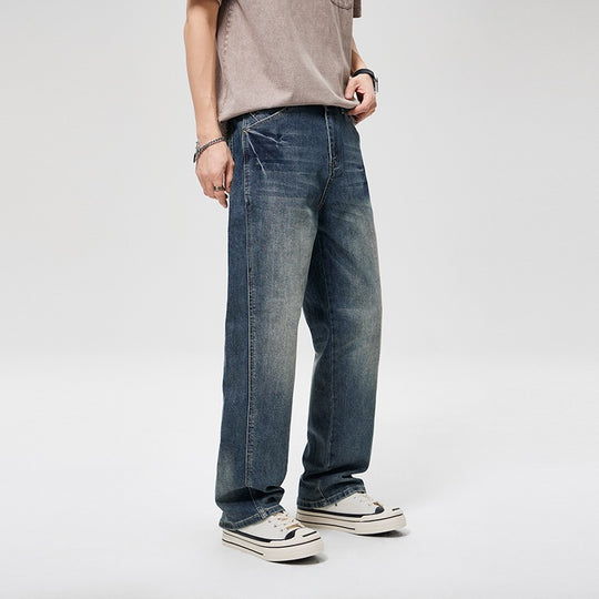 Herren Baggy-Denimhose mit hoher Bundhöhe, softem Stretch & Vintage-Finish Nord Taschen
