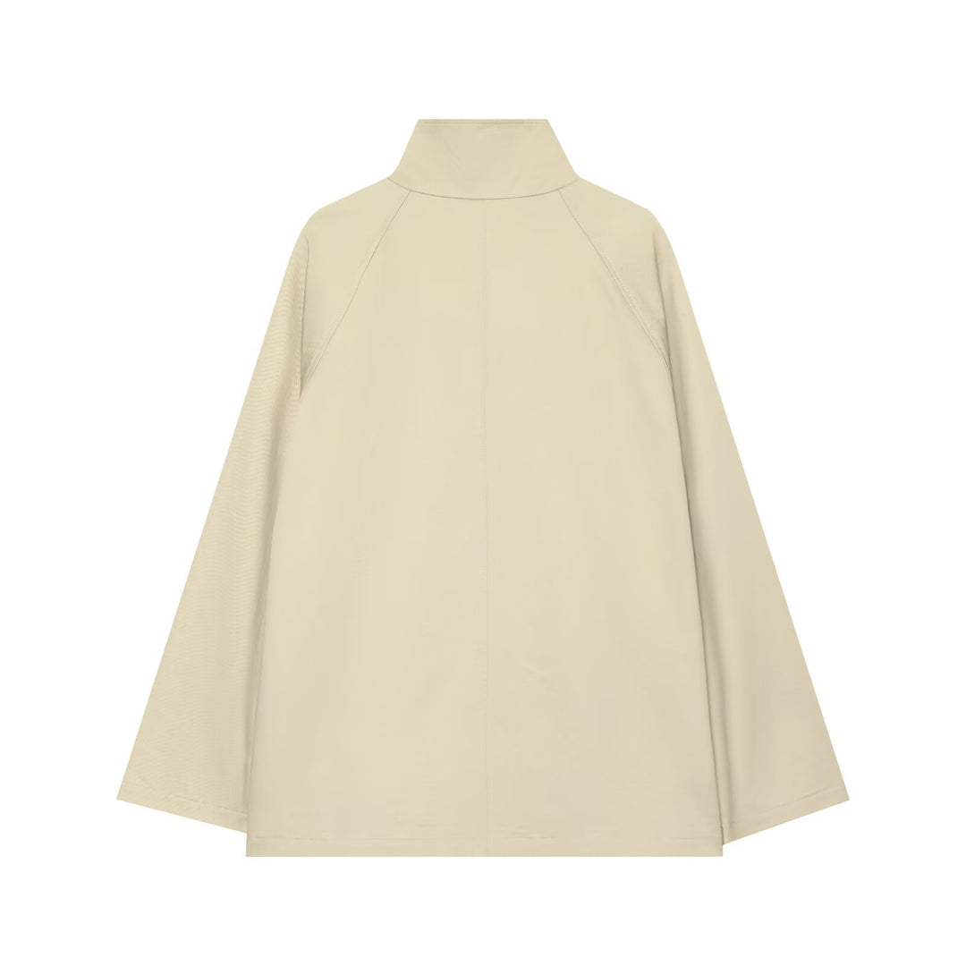 Damen Kurze A‑Linien Übergangsjacke mit hohem Stehkragen und Raglanärmeln Nord Taschen