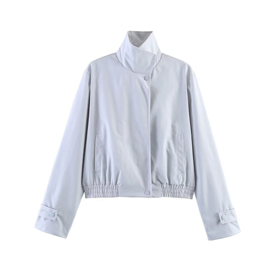 Damen Kurze wasserabweisende Blousonjacke mit hohem Stehkragen und Taillenbündchen Nord Taschen