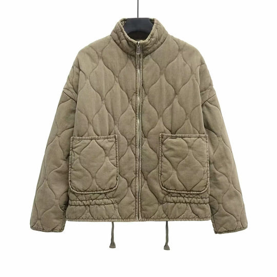 Damen Steppjacke mit Stehkragen, Kissensteppung und Tunnelzug Nord Taschen