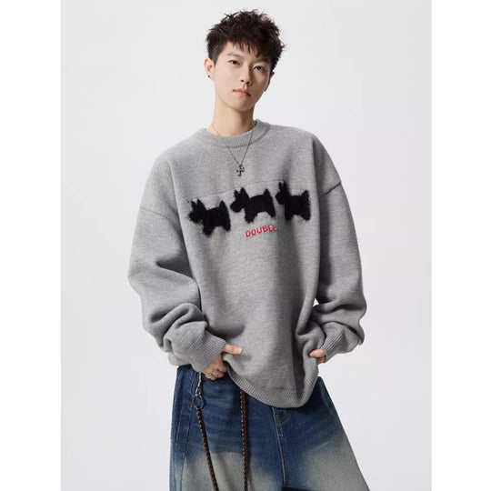 Unisex Verspielter Grobstrickpullover mit Tiermotiv Nord Taschen