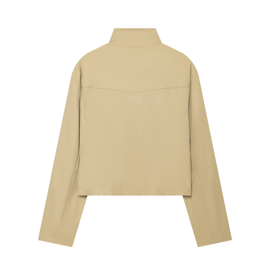 Damen Cropped Feldjacke im Utility‑Look mit Funnelkragen und aufgesetzten Pattentaschen Nord Taschen