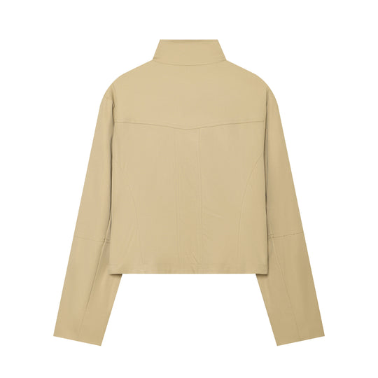 Damen Cropped Feldjacke im Utility‑Look mit Funnelkragen und aufgesetzten Pattentaschen Nord Taschen