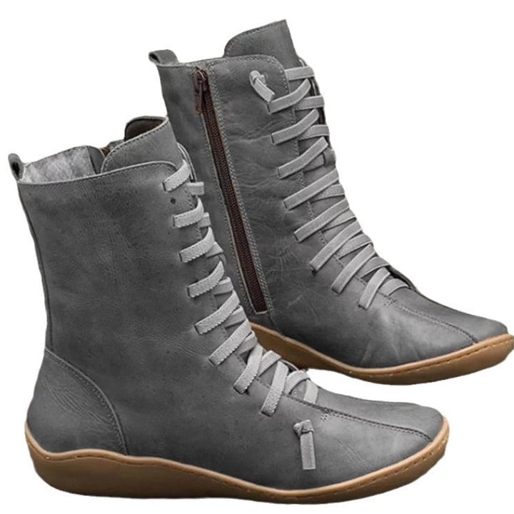 Damen nan knöchelhohe Schnür-Boots mit seitlichem Reißverschluss und stoßdämpfender Gummisohle Nord Taschen