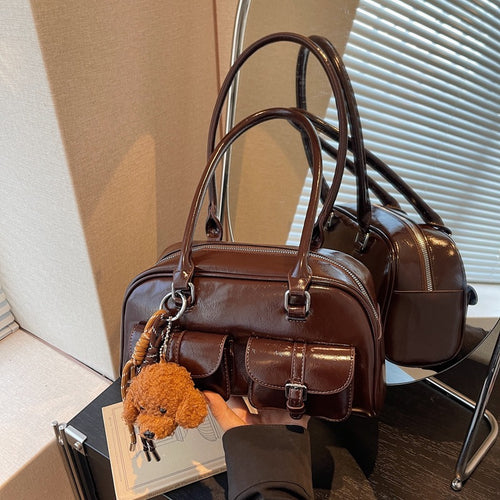 Damen elegante Handtasche mit praktischen Außenfächern Nord Taschen