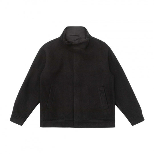 Herren Kurz geschnittene Wollmix‑Blousonjacke mit Stehkragen, verdeckter Knopfleiste und schlichter Silhouette Nord Taschen