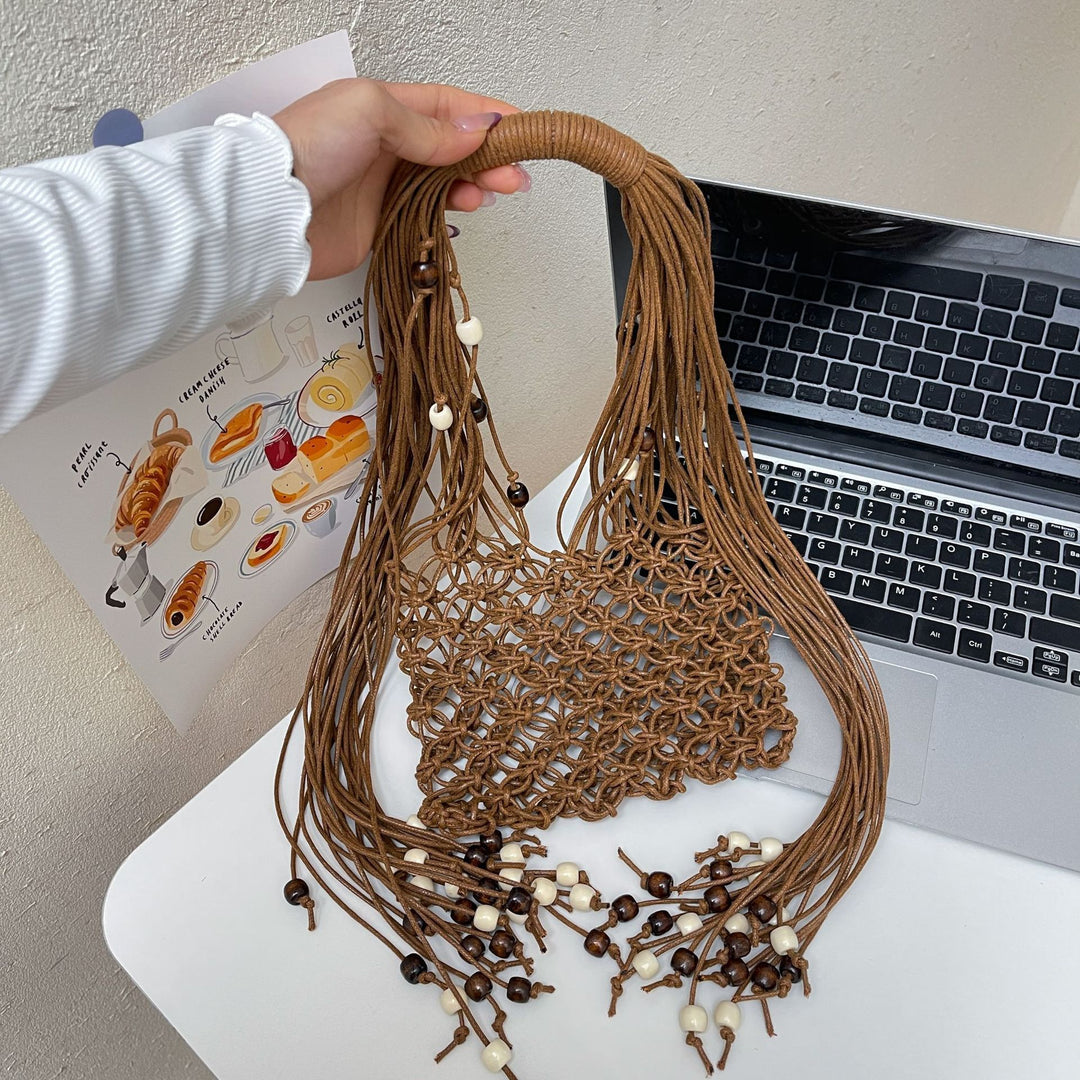 Damen gehäkelte Tragetasche mit modischen Perlen und einzigartigem Design Nord Taschen