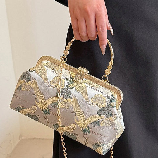 Damen Clutch mit filigranem Vogel-Motiv Nord Taschen
