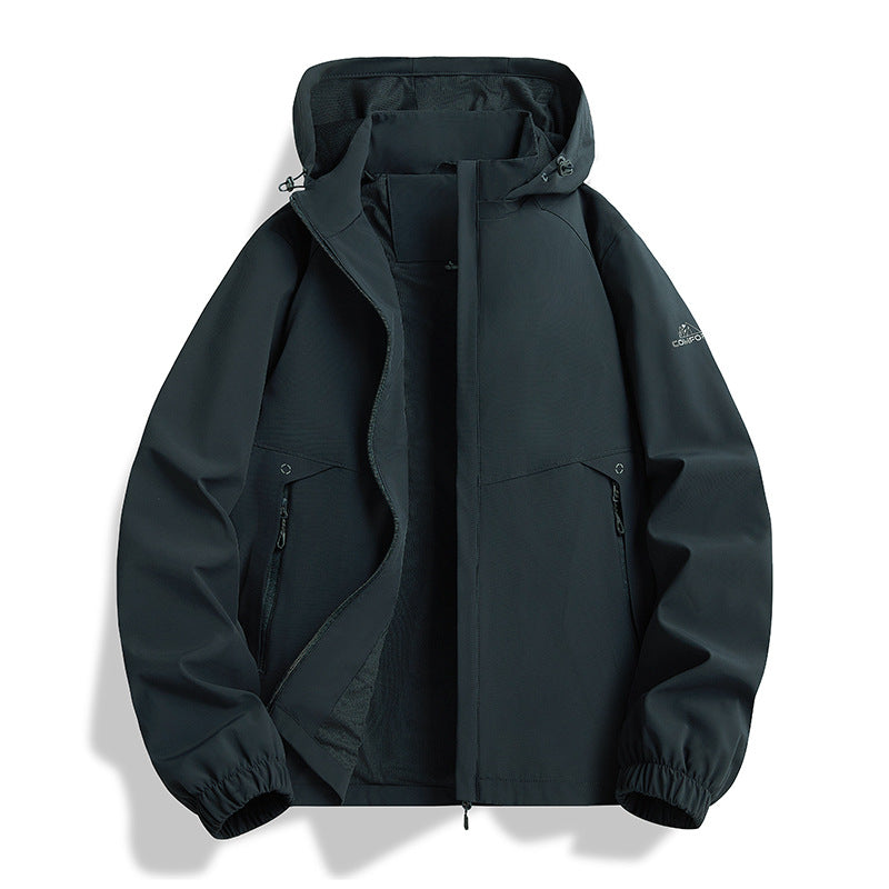 Herren Kapuzen-Softshellblouson im urbanen Minimalstil mit verdecktem Reißverschluss Nord Taschen